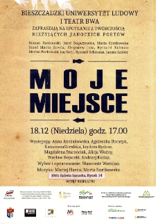Moje miejsce : spotkanie z tw&oacute;rczością nieżyjących sanockich poet&oacute;w