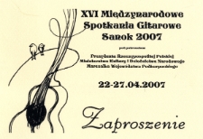 XVI Międzynarodowe Spotkania Gitarowe &bdquo;Sanok 2007&rdquo;