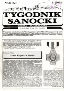 Tygodnik Sanocki, 1992, nr 20