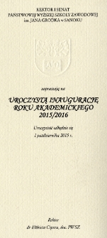 Inauguracja Roku Akademickiego 2015/2016