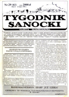 Tygodnik Sanocki, 1992, nr 29