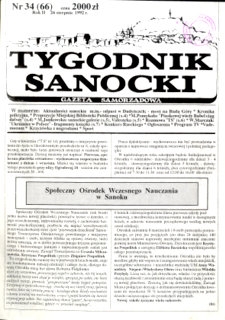 Tygodnik Sanocki, 1992, nr 34