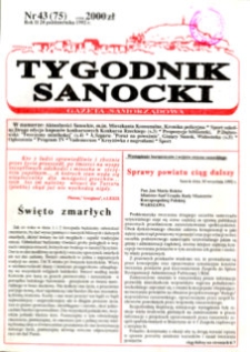 Tygodnik Sanocki, 1992, nr 43