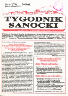 Tygodnik Sanocki, 1992, nr 44