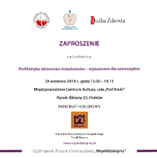 Profilaktyka zdrowotna mieszkańc&oacute;w &ndash; wyzwaniem dla samorząd&oacute;w : konferencja