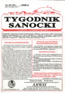 Tygodnik Sanocki, 1992, nr 49