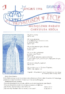 Z Chrystusem w Życie, 1996, nr 1