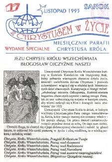 Z Chrystusem w Życie, 1995, nr 17 [właściwie 9]